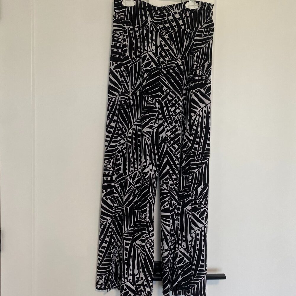 Renuar Jersey Knit Wide‎ Split-Leg Pants Beach Summer Vacation Wear Size Small
